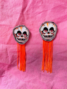 Halloween Skull Mask Fringe Earrings