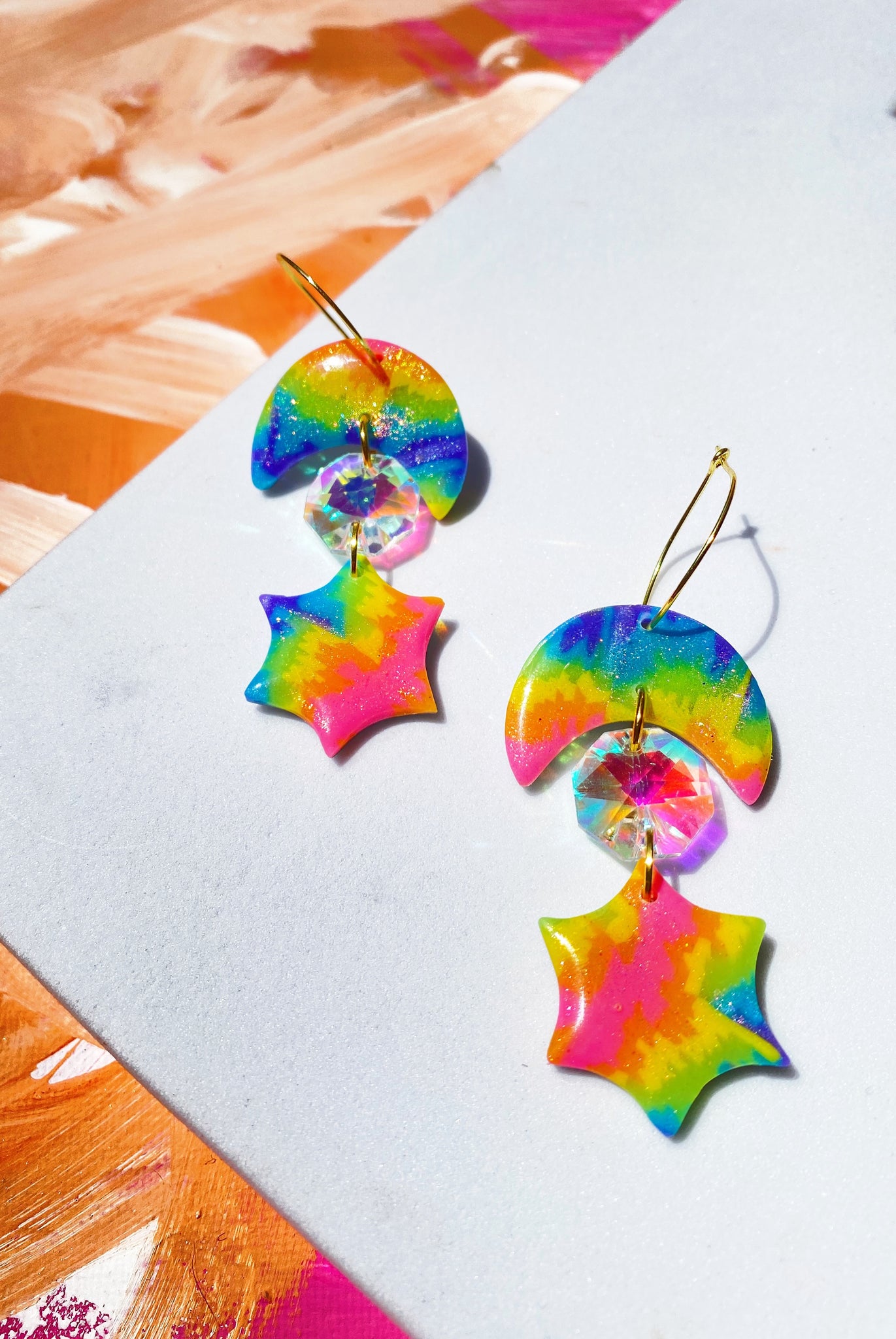 Tie Dyed Crystal Moons